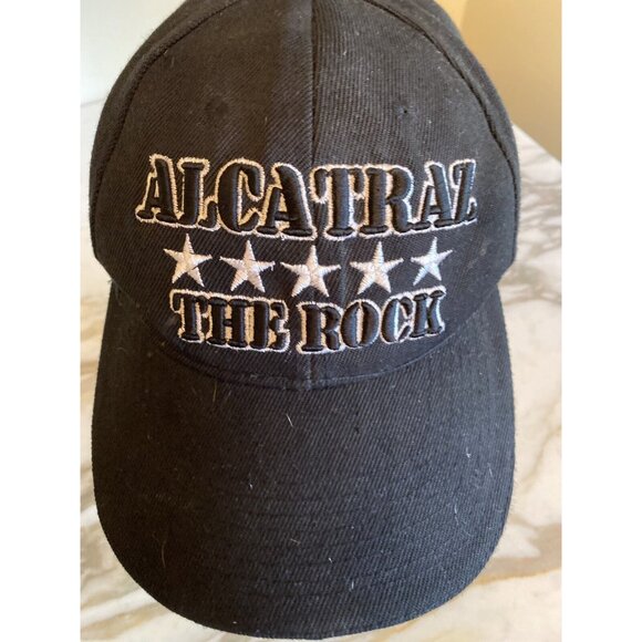 Alcatraz "The Rock" Embroidered Black Baseball Cap Lanza USA Adjustable Back - Picture 2 of 7